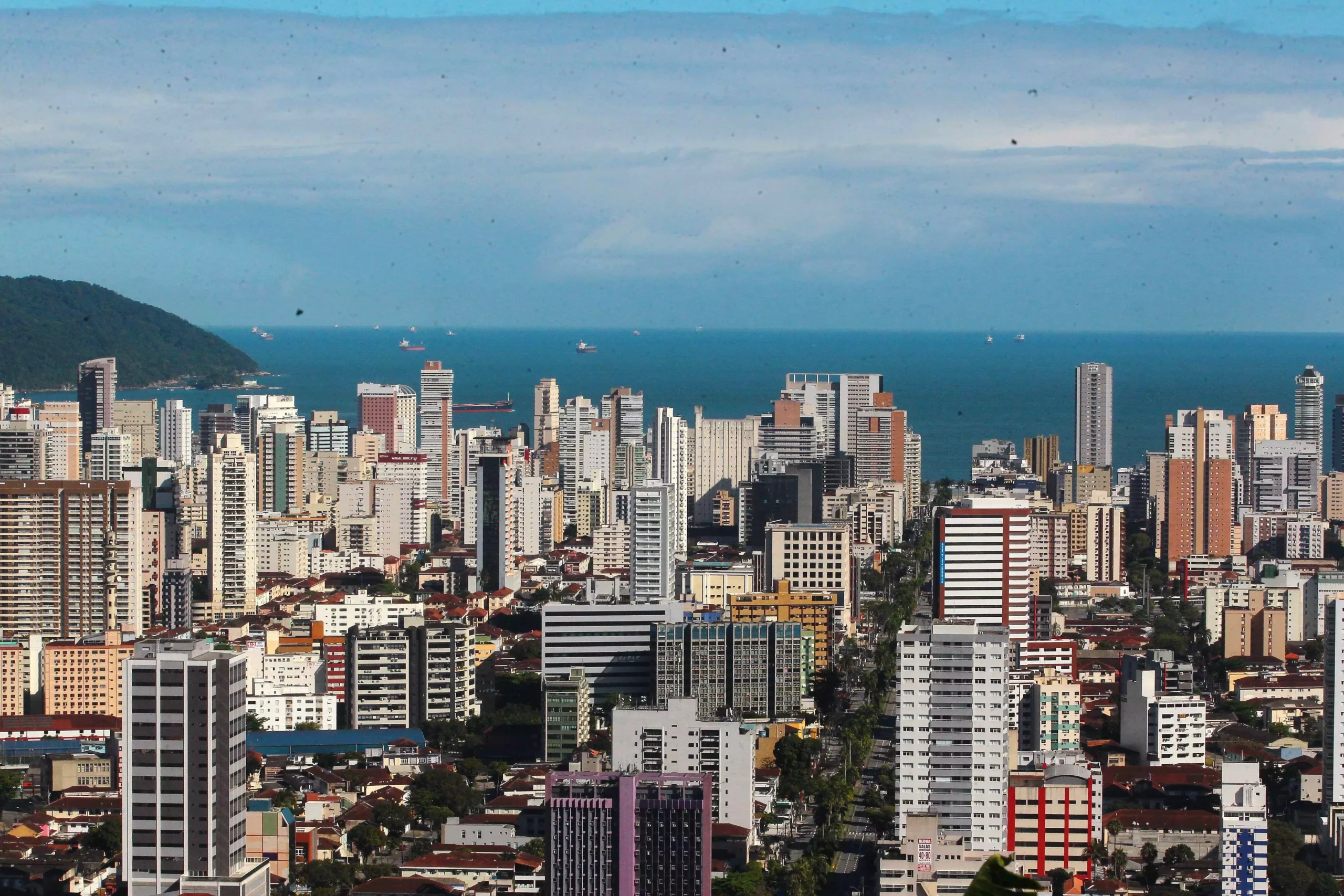 Na cidade de Santos SP